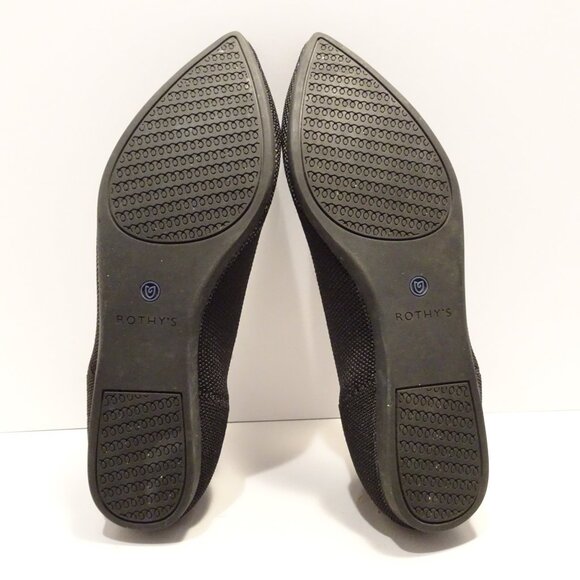 Rothy's The Point II Flats Shoes Black Knit Pointed Toe Ballet Women's Sz 7.5 - Picture 4 of 5